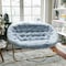Flash Furniture Eleanor 56-in Portable Folding Double Saucer Chair in Dusty Aqua Faux Fur w/a Soft Gold Steel Frame FV-FDS-001-DTAQ-SGD-GG - alternate 3